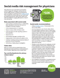 Preview thumbnail of Social Media Risk Management for physicians PDF