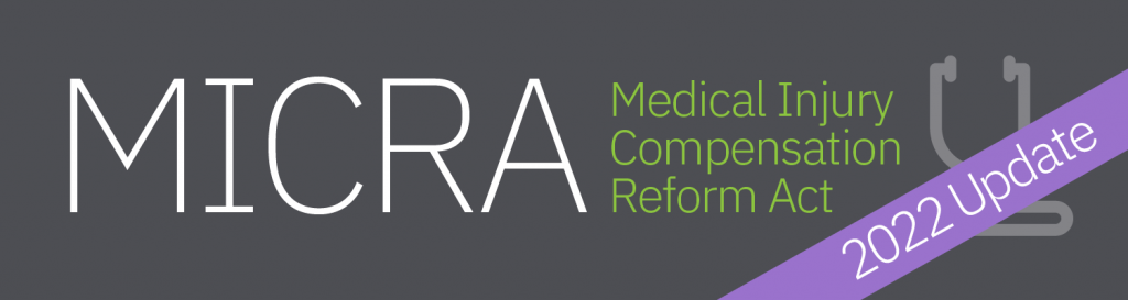 MIECRA ( Medical Injury Compensation Reform Act) 2022 Update Banner