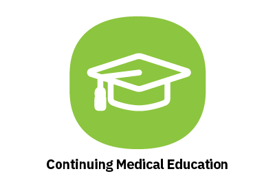 button icon link to continuing medical education (CME) page.